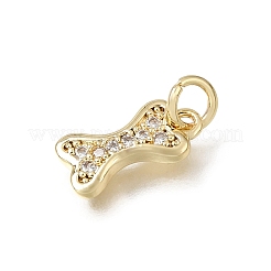 Brass Pave Clear Cubic Zirconia Charms&nbsp;CU-L001-07G