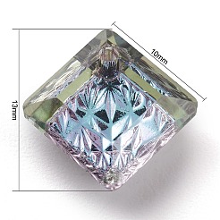 Embossed Glass Rhinestone Pendants&nbsp;GLAA-J101-03A-001VL