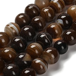 Dyed Natural Banded Agate Beads Strands&nbsp;G-G175-A08-01