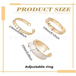 1Box Brass Cuff Rings Sets for Women&nbsp;RJEW-LP0002-41