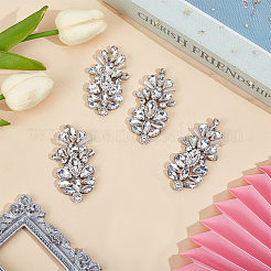 4Pcs Glass Rhinestone Embroider Thread Hotfix Rhinestone Iron on/Sew On Patches&nbsp;PATC-OC0001-01A