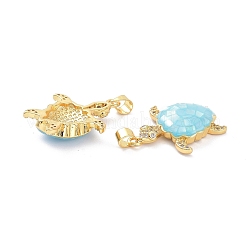 Real 18K Gold Plated Brass Micro Pave Clear Cubic Zirconia Pendants&nbsp;KK-D004-05G-B