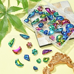 48Pcs 15 Style Glass Rhinestone Pendants&nbsp;EGLA-YW0001-41