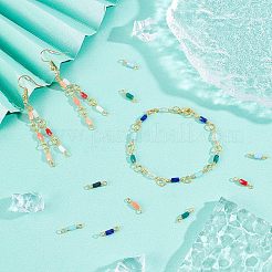 40pcs 10 colors Electroplated Glass Links Connectors&nbsp;KK-FH0003-10