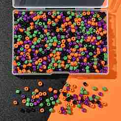 100G 4 Colors Halloween Baking Paint K9 Glass Seed Beads&nbsp;SEED-FS0001-42