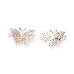Brass Micro Pave Cubic Zirconia Links connectors&nbsp;ZIRC-G156-05G