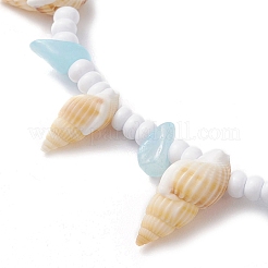 Natural Spiral Shell Braided Anklets&nbsp;AJEW-AN00590