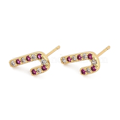 Christmas Rack Plating Brass Cubic Zirconia Stud Earrings&nbsp;EJEW-K245-55C-G