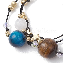 Gemstone & Nylon Thread Adjustable Multi-strand Bracelets&nbsp;BJEW-MZ00238