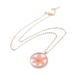 Dry Pressed Real Flower Resin Pendant Necklace&nbsp;LS-NJEW-G088-01KCG-06