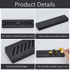 Pine Wood Coin Organizer Display Stands&nbsp;ODIS-WH0095-001
