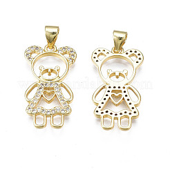 Brass Micro Pave Clear Cubic Zirconia Pendants&nbsp;LS-ZIRC-N039-184-NF