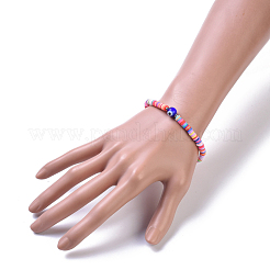 Handmade Polymer Clay Braided Bead Bracelets&nbsp;BJEW-JB04427-01