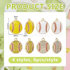 24Pcs 4 Styles Alloy Enamel Pendants&nbsp;ENAM-HY0001-56