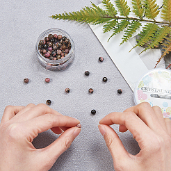 DIY Natural Rhodonite Bead Stretch Bracelet Making Kits&nbsp;DIY-CJ0001-21A