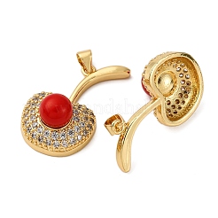 Brass Micro Pave Cubic Zirconia Pendants&nbsp;KK-D390-14G