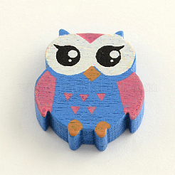 Owl Dyed Natural Wood Beads&nbsp;WOOD-Q018-56