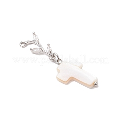 6Pcs 6 Styles Natural Freshwater Shell Pendants&nbsp;PALLOY-JF04148-02