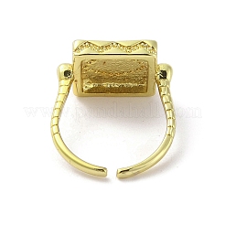 Brass Micro Pave Cubic Zirconia Cuff Rings&nbsp;RJEW-M170-23G