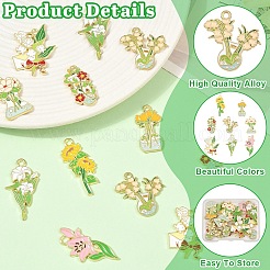 16Pcs 8 Styles Alloy Enamel Pendants&nbsp;ENAM-YW0009-07