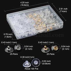 200Pcs 3 Style Brass & Plastic Ear Nuts&nbsp;KK-YW0001-65