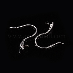 Anti-Tarnish Rhodium Plated Sterling Silver Earring Hooks&nbsp;X-STER-E041-14P
