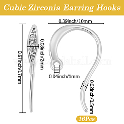 8 Pairs Brass Earring Hooks&nbsp;KK-BBC0027-65P
