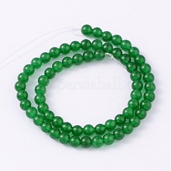 Dyed Natural White Jade Round Bead Strands&nbsp;G-O113-08-6mm