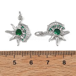 SHEGRACE Brass Pave Green Cubic Zirconia Pendants&nbsp;XGRQ4D266-668P
