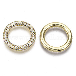 Brass Micro Pave Cubic Zirconia Linking Rings&nbsp;ZIRC-T013-17G-NF