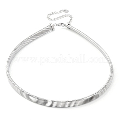 304 Stainless Steel Mesh Chain Choker Necklaces for Women&nbsp;NJEW-U012-03P-02