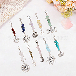 2 Bags Alloy with Gemstone Chip Pendant Decorations&nbsp;HJEW-BM0001-83