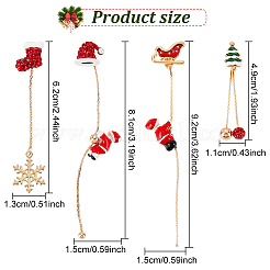 4Pcs 2 Style Christmas Sock & Hat Rhinestone Asymmetrical Earrings&nbsp;EJEW-AN0002-36