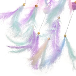 Woven Net/Web with Feather Hanging Suncatchers&nbsp;HJEW-F024-03B