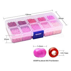 8500Pcs 10 Style Glass Seed Beads&nbsp;SEED-YW0001-80A