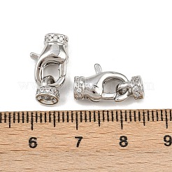 Brass Micro Pave Clear Cubic Zirconia Cord Ends&nbsp;KK-C136-01P