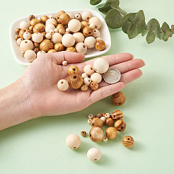 Unfinished Natural Wood Beads&nbsp;WOOD-TA0002-41-LF