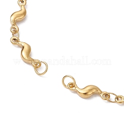 304 Stainless Steel Wave Link Chain Bracelet Making&nbsp;AJEW-JB01303-01