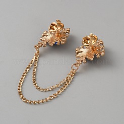 Zinc Alloy Rhinestone Chain Collar Pin Brooches&nbsp;JEWB-WH0816-010G-01