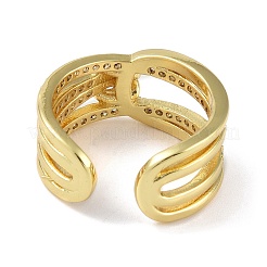 Brass with Cubic Zirconia ring&nbsp;RJEW-K264-02G