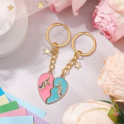2Pcs Alloy Enamel Charm Keychains&nbsp;KEYC-JKC01092