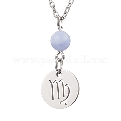 12Pcs 12 Styles 304 Stainless Steel Constellations Pendant Cable Chain Necklaces&nbsp;NJEW-JN05106