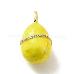 Rack Plating Brass Micro Pave Cubic Zirconia Enamel Pendants&nbsp;KK-M230-12G