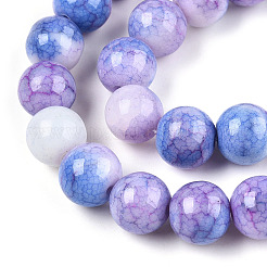 Ombre Effect Dyed Crackle Glass Beads&nbsp;X1-GLAA-T031-10mm-01T