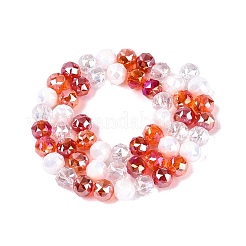 Electroplate Imitation Jade & Opaque & Transparent Glass Beads Strands&nbsp;EGLA-Q135-8MM-A12