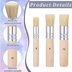 3Pcs Pig Bristle Oil Painting Brush Sets&nbsp;OFST-CP0001-23C