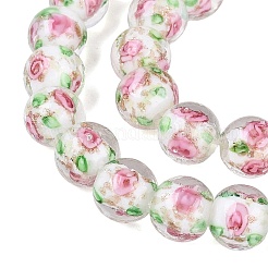 Luminous Handmade Lampwork & Glitter Powder Beads Strands&nbsp;LAMP-Q041-01F