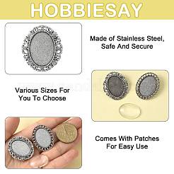10Pcs 2 Styles Vintage Alloy Brooch Cabochon Bezel Settings&nbsp;FIND-FS0004-64