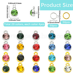 80Pcs 20 Colors Alloy Charms&nbsp;RGLA-SC0001-07