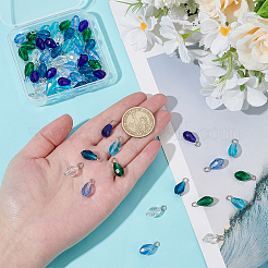 16Pcs 6 Style Glass Pendants&nbsp;PALLOY-PH01796